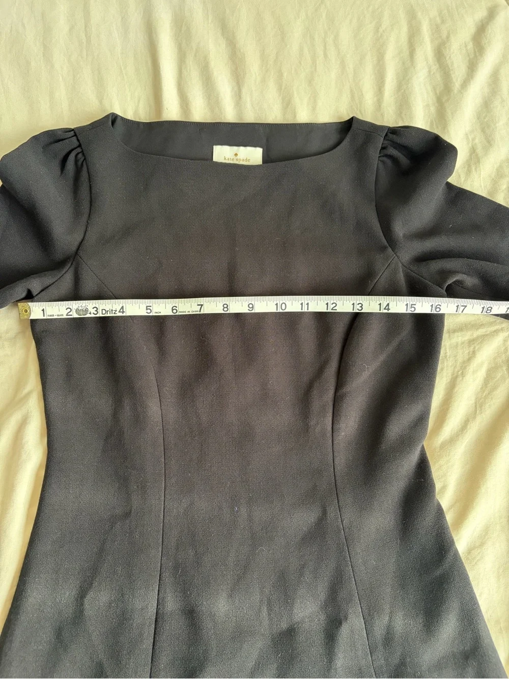Kate Spade New York Black Puff Short Sleeve Sheath Dress Size 4 LBD Workwear